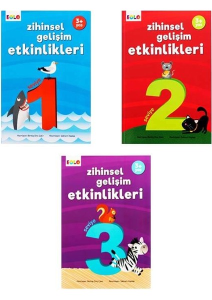 Eolo +3 Yaş Zihinsel Gelişim Etkinlik Seti 3 Kitap