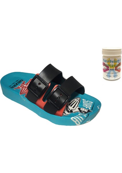 Gzr Erkek Çocuk Plaj Ev Banyo Deniz Havuz Günlük Terlik 50ML Nane Ferahlığı Topuk Çatlağı ve Nasır Giderici Krem