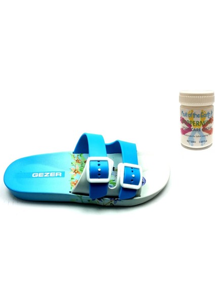 Gzr Erkek Çocuk Plaj Ev Banyo Deniz Havuz Günlük Terlik 50ML Nane Ferahlığı Topuk Çatlağı ve Nasır Giderici Krem