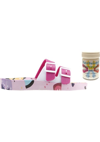 Gzr Kız Çocuk Plaj Ev Banyo Deniz Havuz Günlük Terlik 50ML Nane Ferahlığı Topuk Çatlağı ve Nasır Giderici Krem