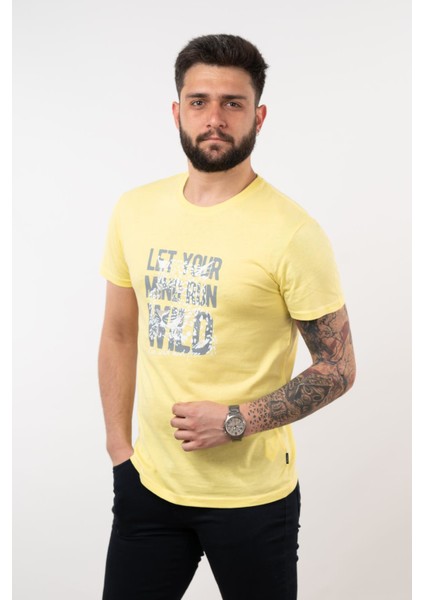 Slimfit Basic Baskılı Erkek T-Shirt