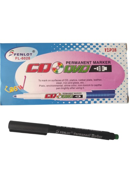 Asetat Kalemi Siyah S Uçlu 12'li Kutu Fenlot Asetat Kalemi 12'li Paket Asetat Permanent Marker Cd-Dvd Kalemi fiyatları