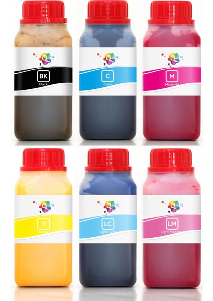 Süblimasyon Mürekkep 6 Renk Qc Pro Serisi 500ML Pro Set 6 Renk