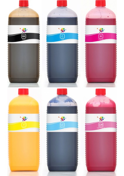 Süblimasyon Mürekkep 6 Renk Qc Pro Serisi 1000ML Pro Set 6 Renk