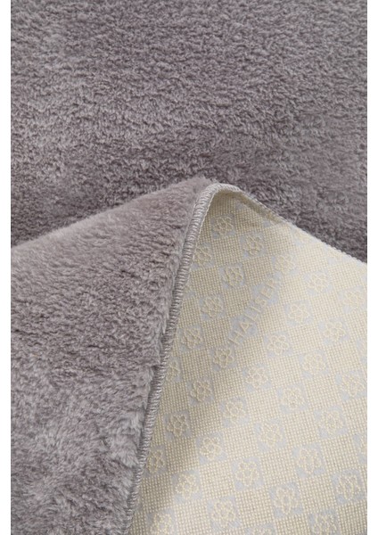 Modern Dekoratif Halı Jel Kaymaz Taban Peluş Puffy Gri Post Halı 03 fiyatları