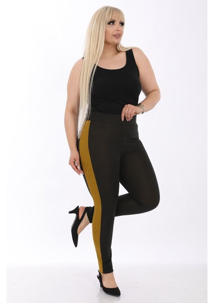 Yan Şeritli Büyük Beden Tayt 5D-1288 fiyatları