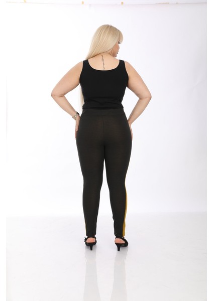 Yan Şeritli Büyük Beden Tayt 5D-1288 modelleri