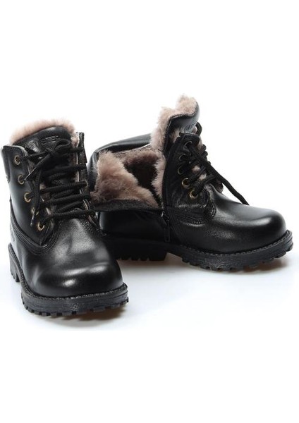 Hakiki Deri Kürklü Unisex Çocuk Worker Bot 006KPA1002