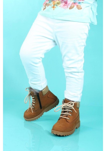 Hakiki Deri Kürklü Unisex Çocuk Worker Bot 006KPA1002