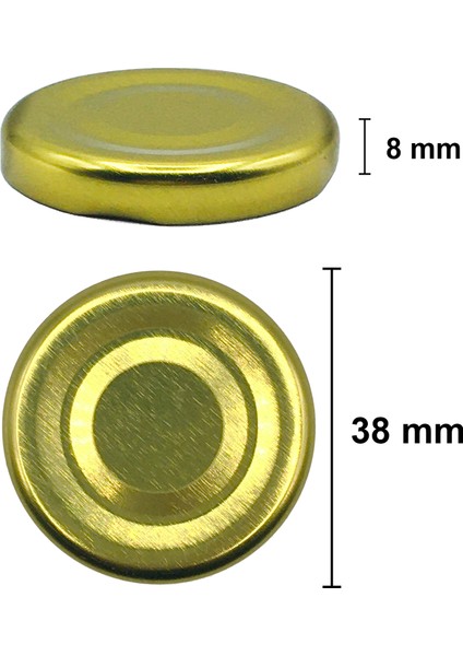 105 cc Kavanoz Metal Gold Konserve Kapaklı 105 cc Şeffaf Uzun Cam Kavanoz 1 Adet