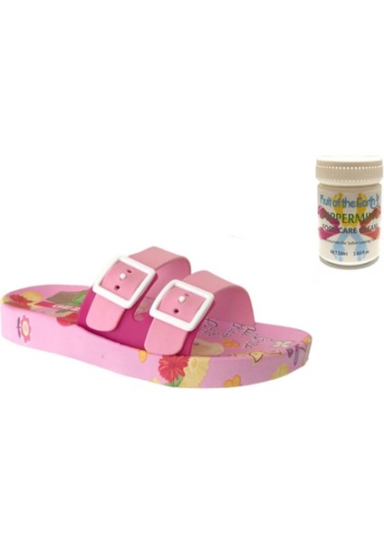 Gzr Kız Çocuk Plaj Ev Banyo Deniz Havuz Günlük Terlik 50ML Nane Ferahlığı Topuk Çatlağı ve Nasır Giderici Krem