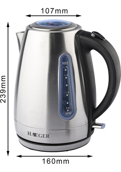 Paslanmaz Çelik Elektrikli Su Isıtıcısı 1.7l Ölçek ve Otomatik Kapanma ILE-7819 (Yurt Dışından) fırsatları