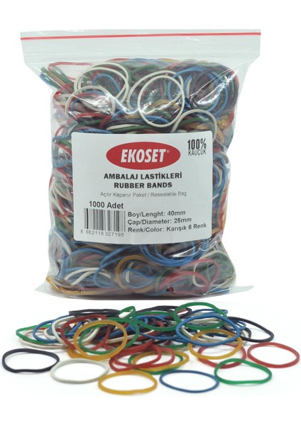 6 Renk Paket Ambalaj Para Lastiği 40 mm 5000 Adet fiyatları
