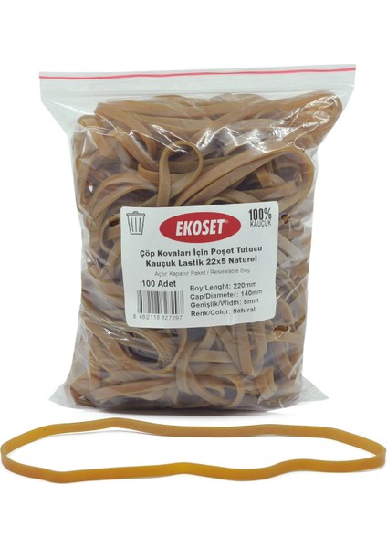 Çöp Kovaları Için Poşet Tutucu Kauçuk Lastik 22X5 Naturel