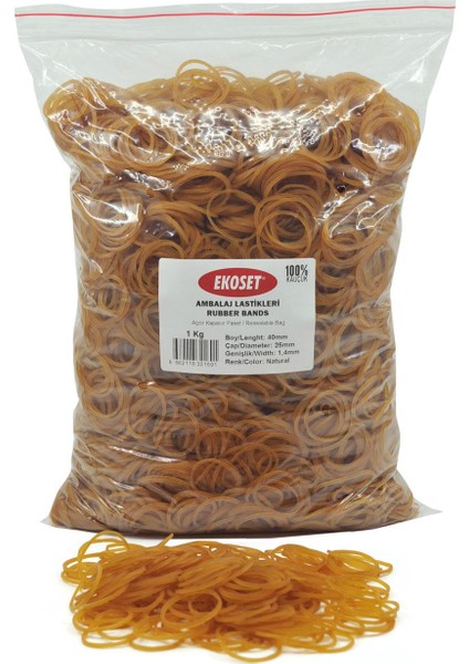 Kauçuk Paket Ambalaj Para Lastiği 40'lık 1 kg 40 mm