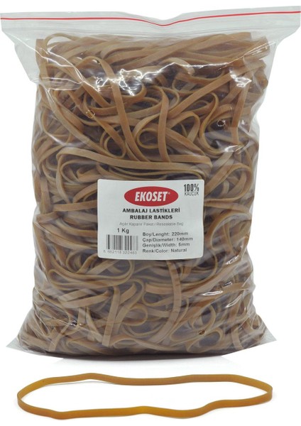 Geniş Kauçuk Paket Ambalaj Kasa Lastiği 220X5 mm 1 kg
