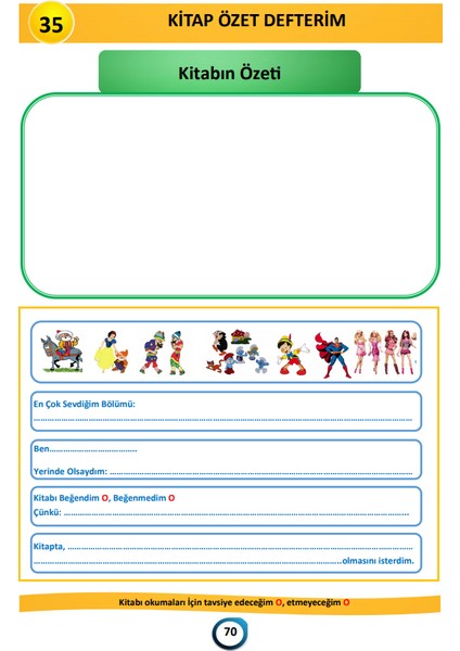 Enine Boyuna Eğitim Kitap Okuma Özet Defterim modelleri