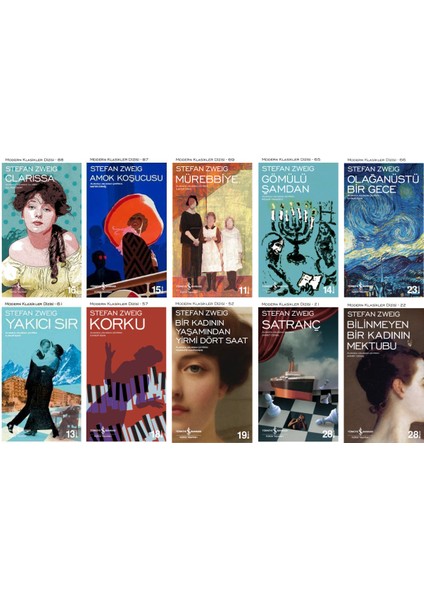 Clarissa - Amok Koşucusu - Mürebbiye - Gömüşü Şamdan - Olağanüstü Bir Gece - Yakıcı Sır - Satranç - Bir Kadının Yaşamından 24 Saat - Stefan Zweig - 10 Kitap