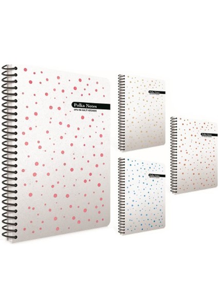 Polka Notes 17 x 24 Spiralli Defter Sert Kapak 120 Yaprak Kareli