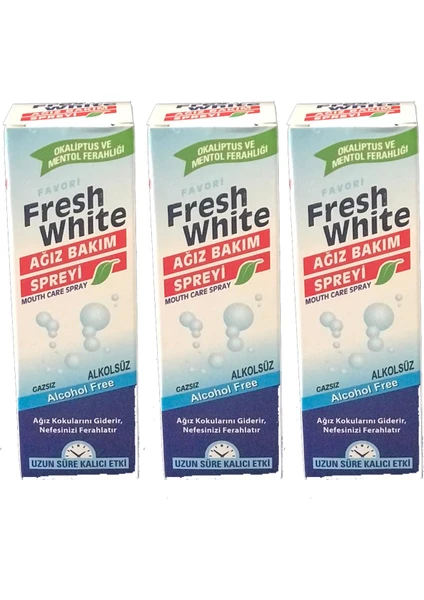 Fresh White Ağız Bakım Spreyi 30 ml 3'lü Paket