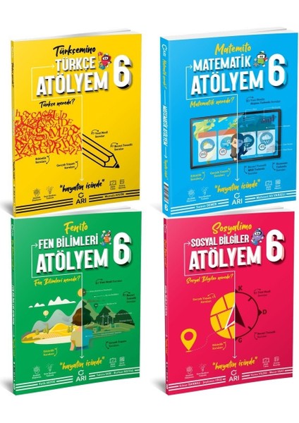 6.Sınıf 4'Lü Atölyem Seti(Türkçe-Matematik-Fen-Sosyal)