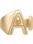 Kadın Mat Altın Renk Kaplama Ayarlanabilir A Harfi Yüzük 4
