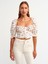 5861 Balon Kollu Crop Top-Mor 3