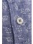 Erkek Lacivert Desenli Slim Fit Keten Gömlek 3