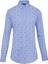 Erkek Mavi Desenli Slim Fit Keten Gömlek 1