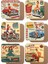 Pin Up Kızları Retro 6lı Ahşap Bardak Altlığı Seti 1