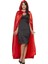 Kırmızı Renk Saten Pelerin Halloween Pelerin 140 cm 1