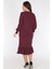 Bordo Eteği Fırfırlı Elbise 16E-0785 3