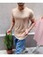 Erkek Krem/ Bej Slim Fit Dar T-shirt 1