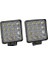 2tt.tas 12/80V Çalışma Lambası, 16 LED 48W Kare, L-1005, 2 Adet 1