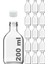 200 cc Cold Brew Şeffaf 200 ml Sızdırmaz Beyaz Plastik Kapaklı Yassı Cam Şişe (Soğuk Kahve) 15 Adet 1