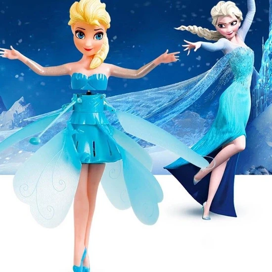 Princess Prenses Elsa Frozen Uçan Peri El Sensörlü Şarjlı Uçan Bebek