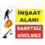 Inşaat Alanı Baretsiz Girilmez Uyarı Levhası (2 Adet ) 1
